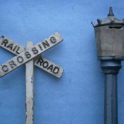 2 Vintage Toy Railroad Accessories,