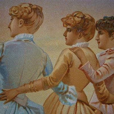 Generic Outer Cigar Label with Image of Three Young Women,