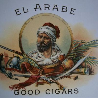 "EL ARABE - GOOD CIGARS" Inner Lid Cigar Box Label