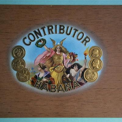 "CONTRIBUTOR HABANA" Inner Lid Cigar Box Label