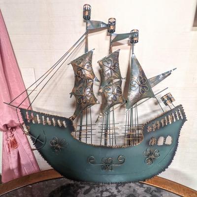 Vintage Metal Ship Wall Art