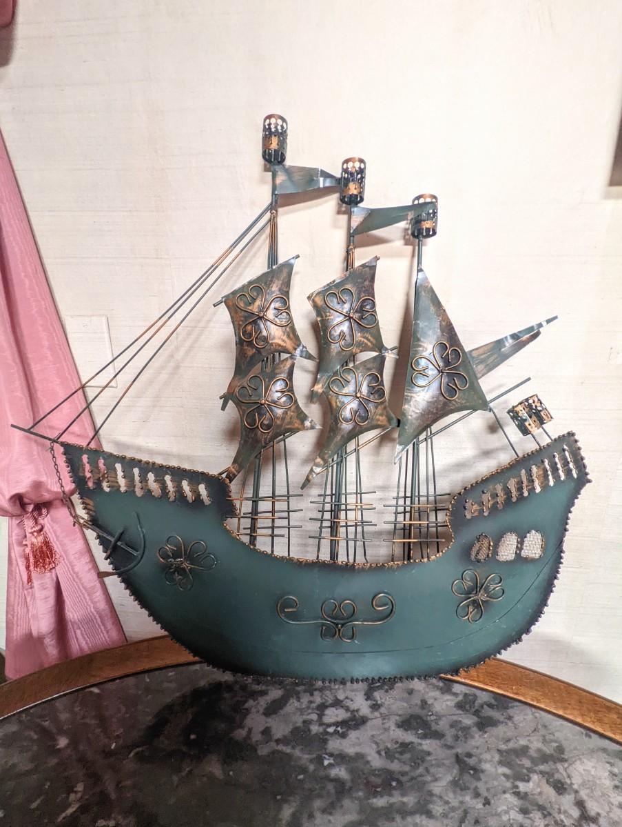 Vintage Metal Ship Wall Art