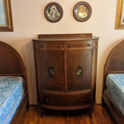 Stunning Imported Italian Bedroom Set with Marble Inlay and Hand-painted exterior details- (set of 6)