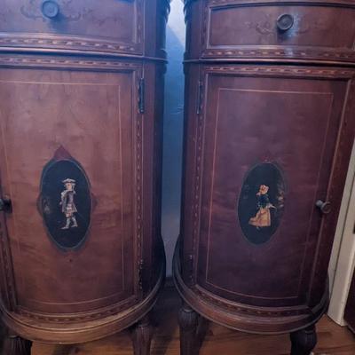 Stunning Imported Italian Bedroom Set with Marble Inlay and Hand-painted exterior details- (set of 6)