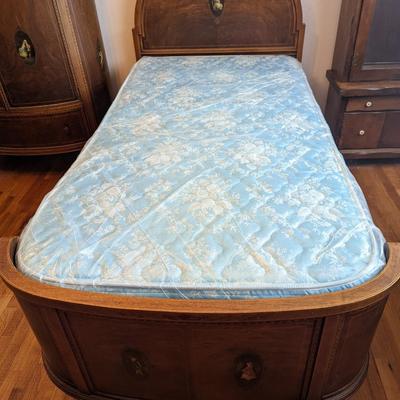 Stunning Imported Italian Bedroom Set with Marble Inlay and Hand-painted exterior details- (set of 6)