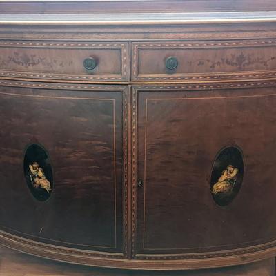 Stunning Imported Italian Bedroom Set with Marble Inlay and Hand-painted exterior details- (set of 6)