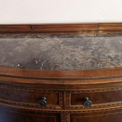 Stunning Imported Italian Bedroom Set with Marble Inlay and Hand-painted exterior details- (set of 6)