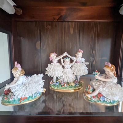 Sitzendorf Dresden Lace Figuerines- Set of 3