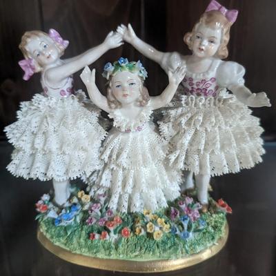Sitzendorf Dresden Lace Figuerines- Set of 3