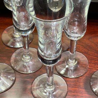 Vintage Set of Eight Cordial or Sherry Glasses