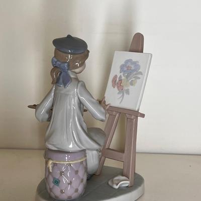 Lladro Still Life Artist With Brush RARE Girl Painter 