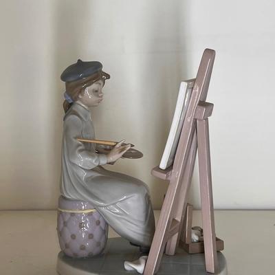 Lladro Still Life Artist With Brush RARE Girl Painter 