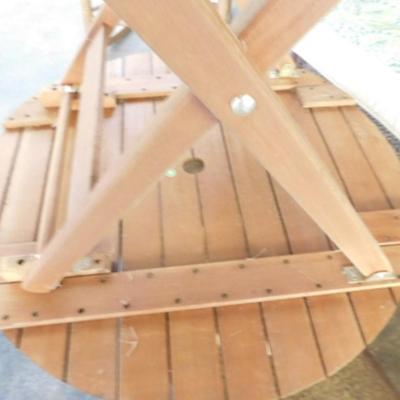 Solid Wood Patio Table with Fold Legs