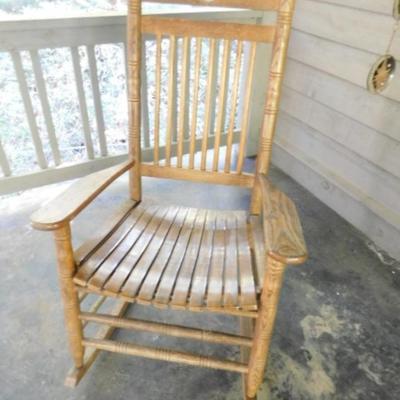 Solid Wood Portch Rocker with UNC Embossed Logo on the Back Splat