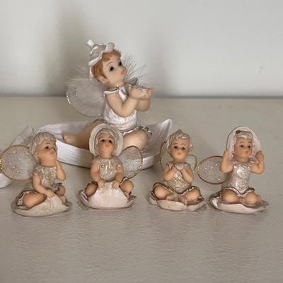 Lot of 8 Signed Miniature Angel Fairy Figurines