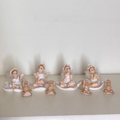 Lot of 8 Signed Miniature Angel Fairy Figurines