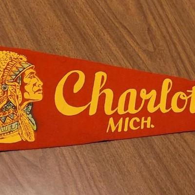 Lot 8: Vintage Charlotte, Michigan Pennant
