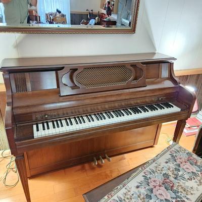 Vintage Everett t Console Piano with Bench and Music Serial # 258064