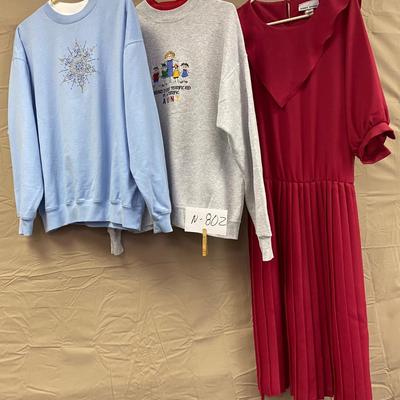 XL Sweat Shirts and a Dress