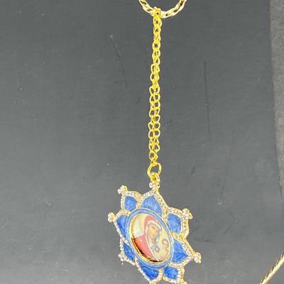 Russian Icon Madonna enamel Christmas ornament