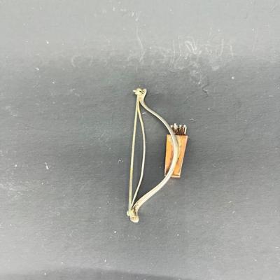 Sterling silver and copper bow pin