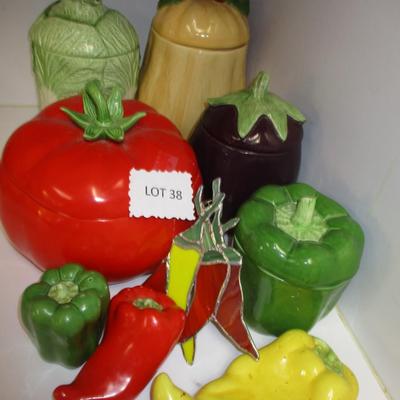 Ceramic Vegetable Canister Set