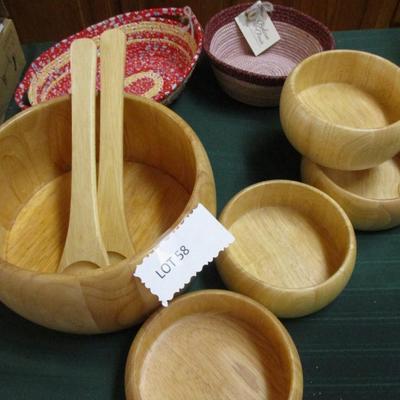 Natural Wood Salad bowls