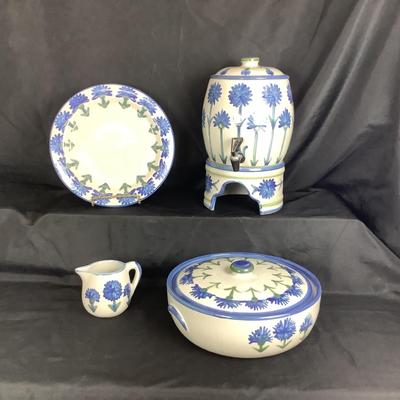 6000 5pc Louisville Stoneware Cornflower Pottery Set