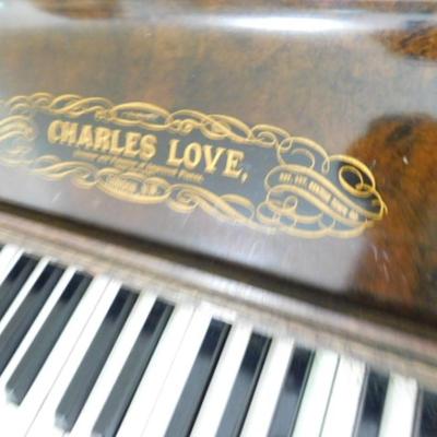 Antique Charles Love, London Upright Piano Mahogany Cabinet