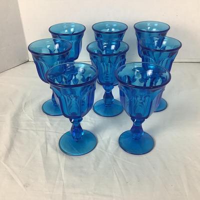 6001 Mid Century  Modern Cobalt Blue Glassware