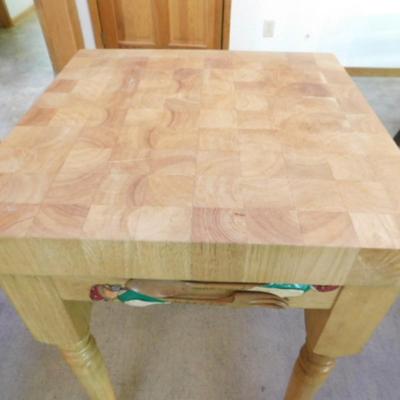 Wood Butcher Block Table