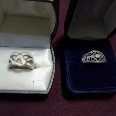 LOT 22  TWO STERLING SILVER LADIES RINGS