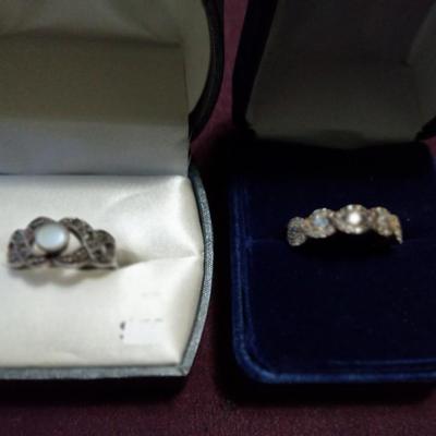 LOT 23  TWO LADIES STERLING SILVER RINGS
