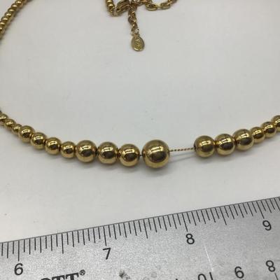 Gold Tone Beaded Necklace