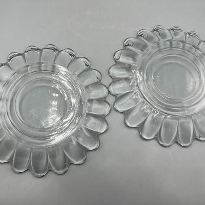 Pair of Retro Heavy Glass Serving Plates