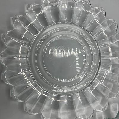 Pair of Retro Heavy Glass Serving Plates