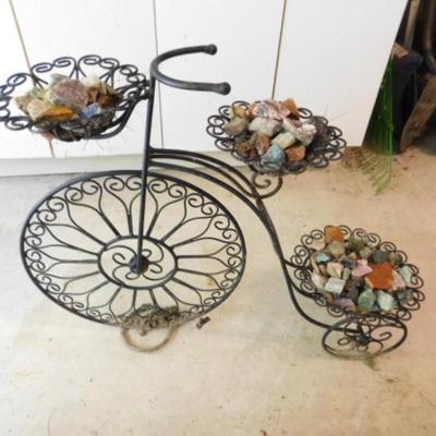 Metal Garden Art Victorian Tricycle Plant Stand