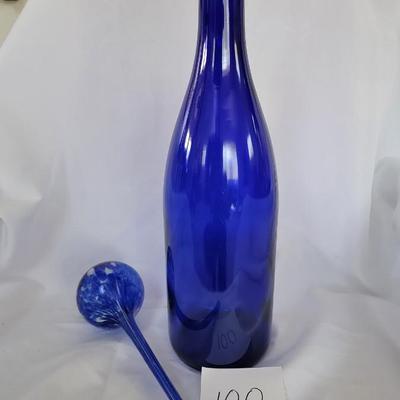 Jumbo wine bottle and glass blown waterer
