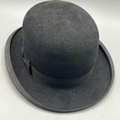 Vintage John B. Stetson Co. Grand Prize 1900 Paris Black Felt Bowler ...