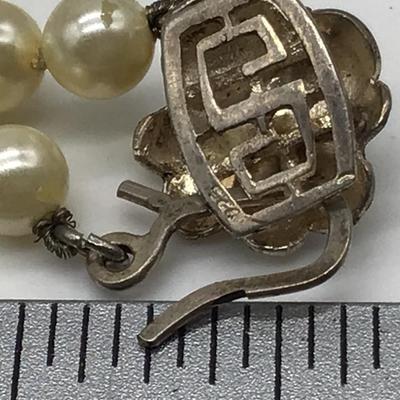 Silver 925 Clasp Vintage Faux Pearl necklace