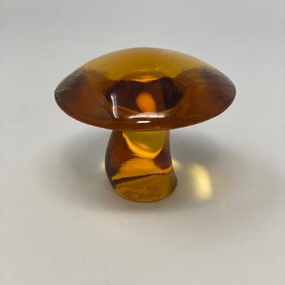 Viking Amber Glass Mushroom 2.25
