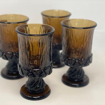 Fostoria Glass Sorrento Brown Water Glass - Set of 4