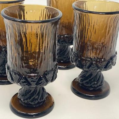 Fostoria Glass Sorrento Brown Water Glass - Set of 4