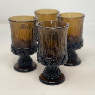 Fostoria Glass Sorrento Brown Wine Glass - Set of 4