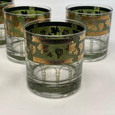 Cera Glass Golden Grapes Green 3.5" Set of 6