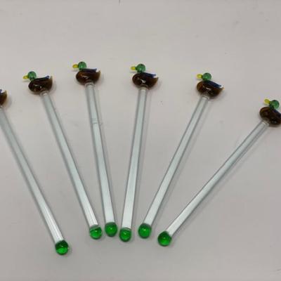 Mid Century Mallard Duck Sizzle Sticks - Set of 6