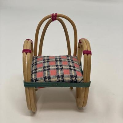 Vintage Miniature Ratan Chair and Bench