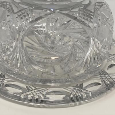 Brilliant Cut Crystal Domed Covered Cheese or Cake Plate 10.5" Diameter