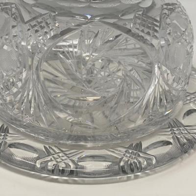 Brilliant Cut Crystal Domed Covered Cheese or Cake Plate 10.5