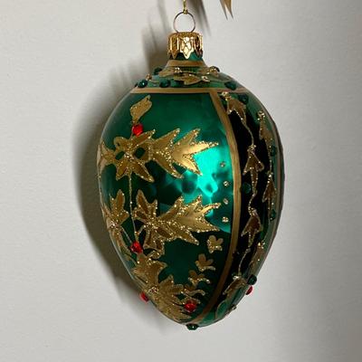 2 Large Florideco of Sweden Faberge Style Egg Ornaments
